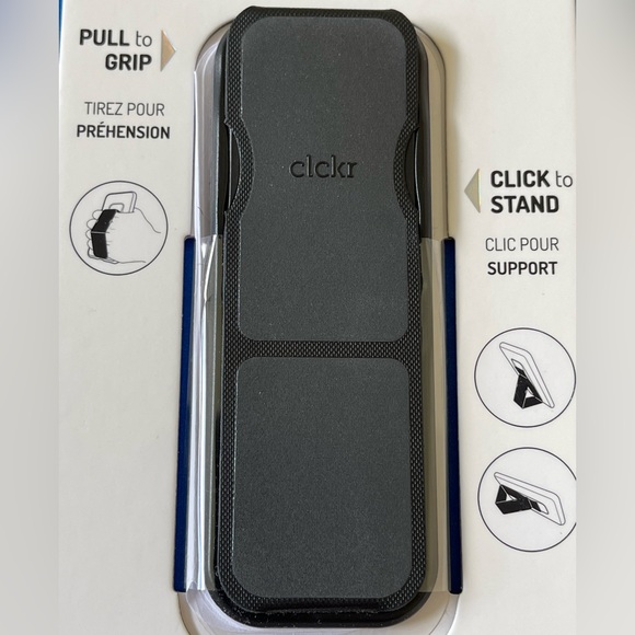 CLCKR Phone Grip & Stand - Reflective Black - Picture 2 of 4